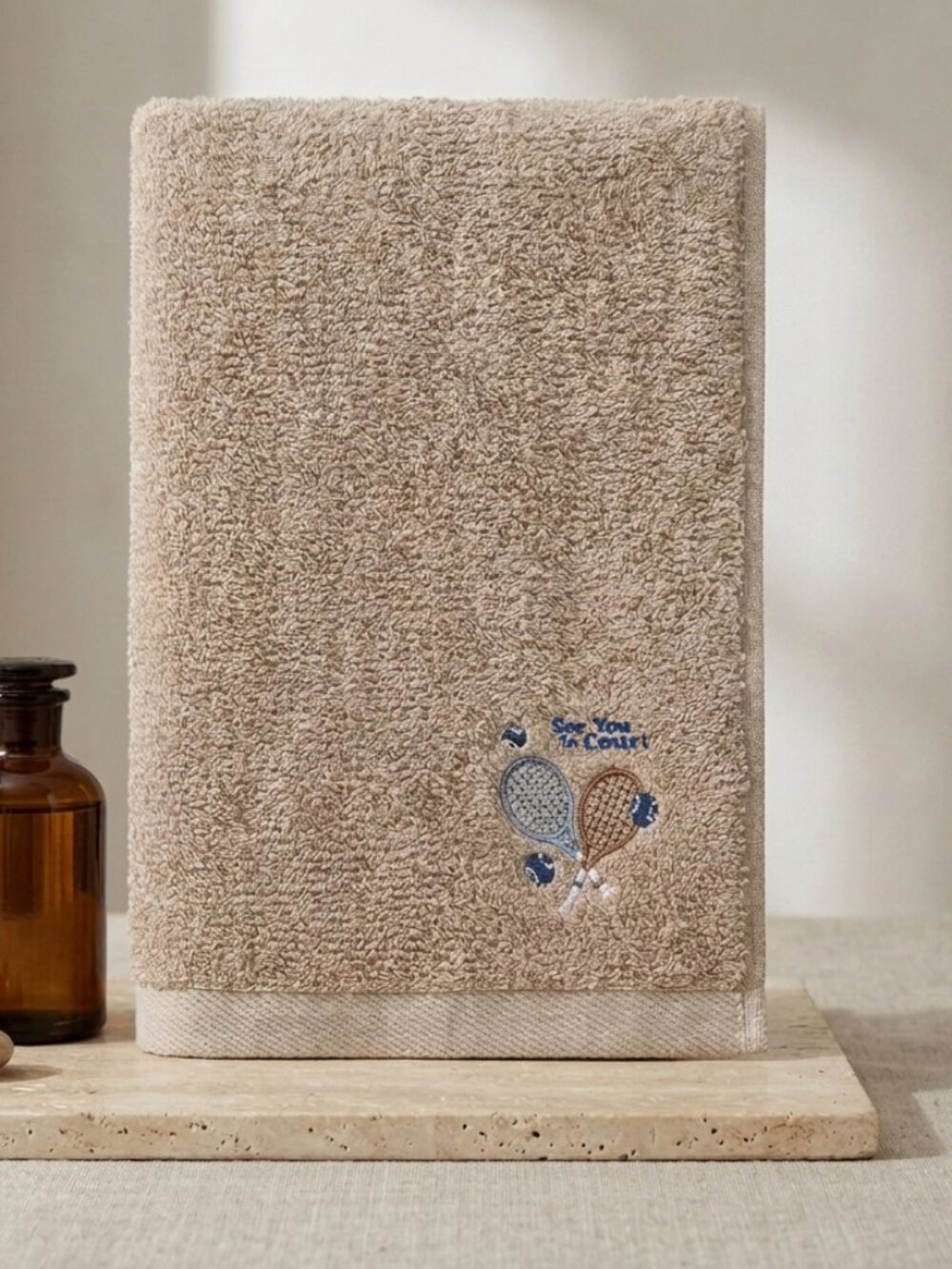 Hand Towel Tennis Sport (13.4x31.5 inch) | Cotton Baby Towel Embroidery